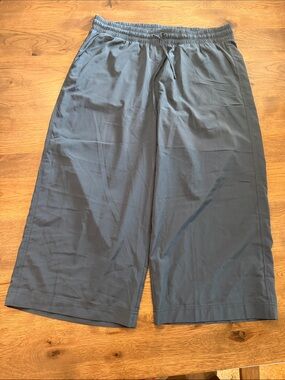 Stretchtech Women's Deep Teal Blue XL Wide Leg Cropped Pants